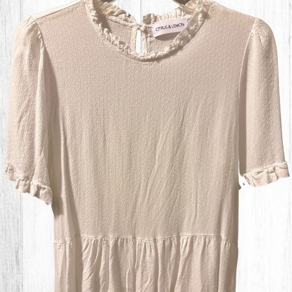 White Citrus & Lemon Blouse Size Large
